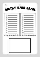 Vista previa - Hojas de trabajo - Full de dictat i paraules per dictar r/rr br/bl - Portada