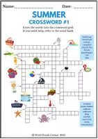 Vorschau - Arbeitsblätter - Summer : Crossword Puzzles with Pictures (English) - Seite 3