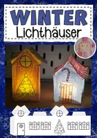 Vorschau - Mal- und Bastelvorlagen - Windlichter : Lebkuchenhaus im Winter - Deckblatt