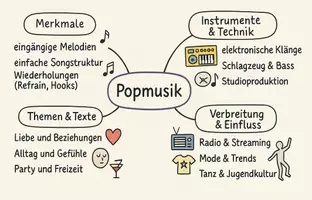 Vorschau - Arbeitsblätter - Lernposter + AB mit Fragen zum Thema "Popmusik" + Lösungsblatt + Mindmap + Infografik - Seite 3