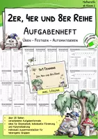 Vorschau - Arbeitsblätter - Einmaleins A5-Aufgabenheft – 2er, 4er und 8er Reihe - Deckblatt