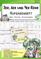 Vorschau - Arbeitsblätter - Einmaleins A5-Heft – 3er-, 6er- und 9er-Reihe automatisieren - Deckblatt