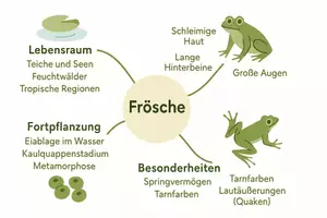 Vorschau - Arbeitsblätter - AB mit Fragen zum Thema "Frösche" + Lösungsblatt + Mindmap + Infografik - Seite 2