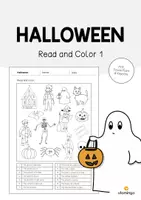 Vorschau - Mal- und Bastelvorlagen - Halloween: Read and Color 1 (Englisch) - Deckblatt