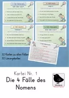 Vorschau - Arbeitsblätter - Die 4 Fälle des Nomens: Grammatik Kartei - Deckblatt