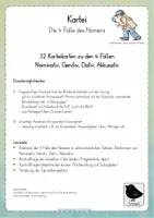 Vorschau - Arbeitsblätter - Die 4 Fälle des Nomens: Grammatik Kartei - Seite 1