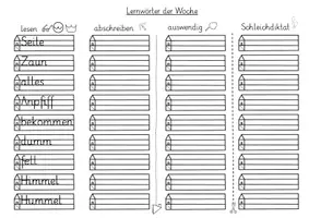 Vorschau - Arbeitsblätter - Lernwörter 3. Klasse (Grundwortschatz Zebra) - Seite 3