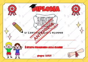 anteprima - Altro tipo di materiale - Diplomi di fine anno scolastico - Pagina di copertina