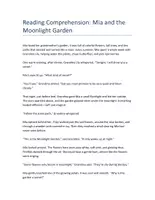 Vorschau - Arbeitsblätter - Leseverstehen Englisch – Mia and the Moonlight Garden (Klasse 3, Lesetext + Aufgaben) - Seite 1