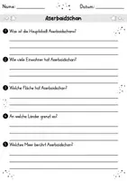 Vorschau - Arbeitsblätter - Aserbaidschan MEGABUNDLE - Wissenskartei, Lückentext, Steckbrief, Suchsel, Quizkarten, POP Art Malvorlagen - Seite 2