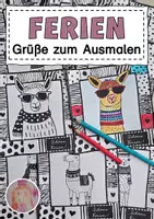 Vorschau - Mal- und Bastelvorlagen - Feriengrüße mit Lama #lamaklasse - Deckblatt