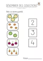 Aperçu - Feuilles d'exercices - 🫑 Au jardin - 🧮 Fiches – Dénombrer des collections - Page 1