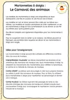 Aperçu - Matériel pour travaux manuels / dessin - Le Carnaval des animaux – Marionnettes à doigts avec décors et pochette - Page 1