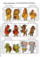Aperçu - Matériel pour travaux manuels / dessin - Le Carnaval des animaux – Marionnettes à doigts avec décors et pochette - Page 3