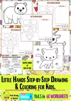 Aperçu - Feuilles d'exercices - Little Hands Step-by-Step Drawing & Coloring for Kids. - Page de couverture