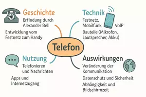 Vorschau - Arbeitsblätter - Lernposter + Arbeitsblätter zum Thema "Telefon" + Lösung & Fragen & MP3 + Mindmap + Infografik - Seite 3
