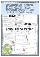 Vorschau - Arbeitsblätter - BERUFE Hauptsätze bilden - Deckblatt