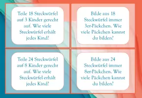 Vorschau - Aufgabenkarten - Teilen und Messen (mit Material legen und zeichnen) - Deckblatt