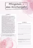 Vorschau - Arbeitsblätter - Pfingsten - das Kirchenjahr (ev.) - Deckblatt