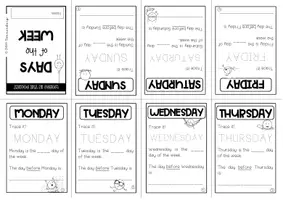 Vorschau - Arbeitsblätter - Englisch Wortschatz - Days of the week - Faltheft - Pocket Book - - Seite 3