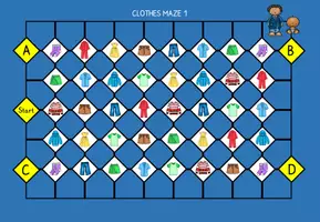 Vorschau - Spiele - Sprechspiel: Clothes maze 1/Kleidung Labyrinth 1 - Seite 1