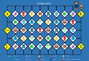 Vorschau - Spiele - Sprechspiel: Clothes maze 1/Kleidung Labyrinth 1 - Seite 2