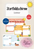 Vorschau - Präsentationen/Tafelbilder - Startbildschirme I Sommer I Begrüßungsbilder I digitale Tafel - Deckblatt