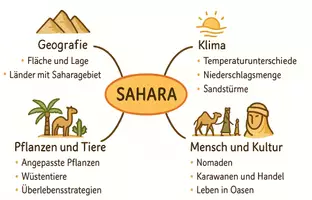 Vorschau - Arbeitsblätter - Lernposter + Arbeitsblätter zum Thema "Sahara" + Lösung & MP3 + Mindmap + Infografik - Seite 3