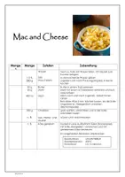 Vorschau - Aufgabenkarten - Mac and Cheese - Rezept - Ernährung und Soziales ES - Deckblatt
