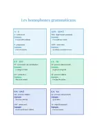 Aperçu - Affichage - Les HOMOPHONES grammaticaux en français - Page 1
