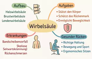 Vorschau - Arbeitsblätter - AB mit Fragen zum Thema "Wirbelsäule" + Lösungsblatt + Mindmap + Infografik - Seite 2