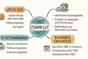 Vorschau - Arbeitsblätter - Lernposter + Arbeitsblätter zum Thema "Sturmflut" + Lösung & MP3 + Mindmap + Infografik - Seite 3