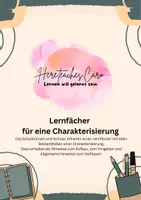 Vorschau - Mal- und Bastelvorlagen - Lernfächer Charakterisierung - Deckblatt