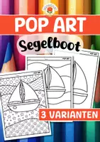 Vorschau - Mal- und Bastelvorlagen - Pop Art - Segelboot - Deckblatt