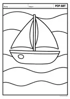 Vorschau - Mal- und Bastelvorlagen - Pop Art - Segelboot - Seite 2