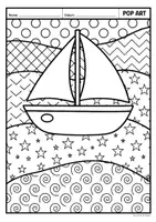 Vorschau - Mal- und Bastelvorlagen - Pop Art - Segelboot - Seite 3
