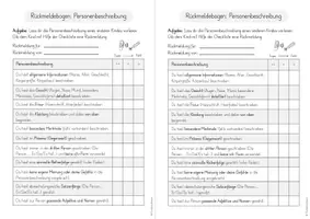 Vorschau - Arbeitsblätter - Rückmeldebogen: Personenbeschreibung (Checkliste) - Seite 1