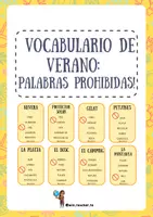 Vista previa - Juegos / Gamificación - Vocabulario de verano: Palabras prohibidas - Portada