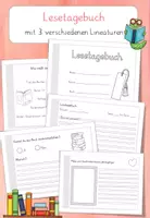 Vorschau - Arbeitsblätter - Lesetagebuch/Lesebegleitheft (3 verschiedene Lineaturen) - Deckblatt