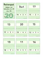 Vorschau - Spiele - Rechenspiel: Rechnen im ZR bis 20 ohne ZÜ (Kl. 1) - Deckblatt