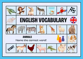 Vorschau - Spiele - Brettspiele Englisch Board Game Animals - Deckblatt