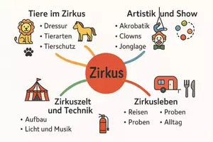 Vorschau - Arbeitsblätter - Lernposter + AB mit Fragen zum Thema "Zirkus" + Lösungsblatt + Mindmap + Infografik - Seite 3