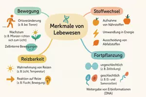 Vorschau - Arbeitsblätter - AB mit Fragen zum Thema "Merkmale von Lebewesen" + Lösungsblatt + Mindmap + Infografik - Seite 2