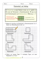 Vorschau - Arbeitsblätter - Flächeninhalt und Umfang berechnen - Zentimeterquadrate - Deckblatt