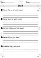 Vorschau - Arbeitsblätter - Island MEGABUNDLE - Wissenskartei, Lückentext, Steckbrief, Suchsel, Quizkarten, POP Art Malvorlagen - Seite 3