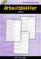 Vorschau - Arbeitsblätter - Island MEGABUNDLE - Wissenskartei, Lückentext, Steckbrief, Suchsel, Quizkarten, POP Art Malvorlagen - Seite 1