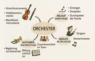 Vorschau - Arbeitsblätter - Arbeitsblatt "Orchester" + Onlineübung & MP3 + Mindmap + Infografik - Seite 1