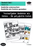 Vorschau - Arbeitsblätter - Textaufgabe: Gedichte als Comics: Die polyglotte Katze - Deckblatt