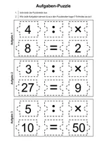 Vorschau - Arbeitsblätter - Multiplikation & Division - Aufgabenpuzzle mit jeweils drei Zahlen - Seite 1