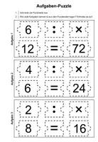 Vorschau - Arbeitsblätter - Multiplikation & Division - Aufgabenpuzzle mit jeweils drei Zahlen - Seite 2
